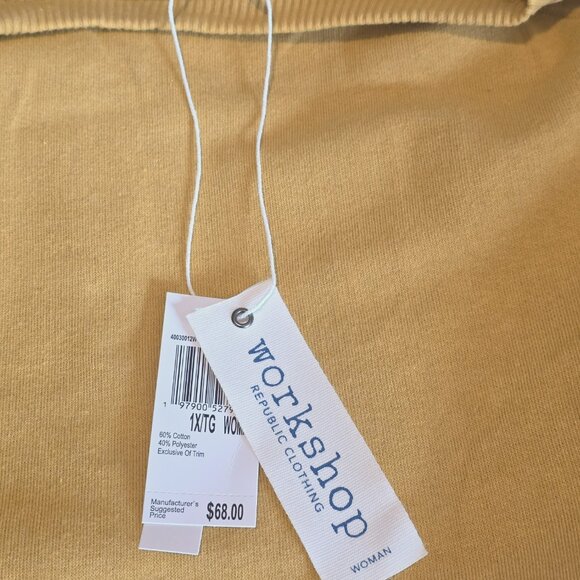 Workshop Republic Clothing Mustard Yellow Long Sleeve Sweatshirt Top in Size 1X - Picture 5 of 7